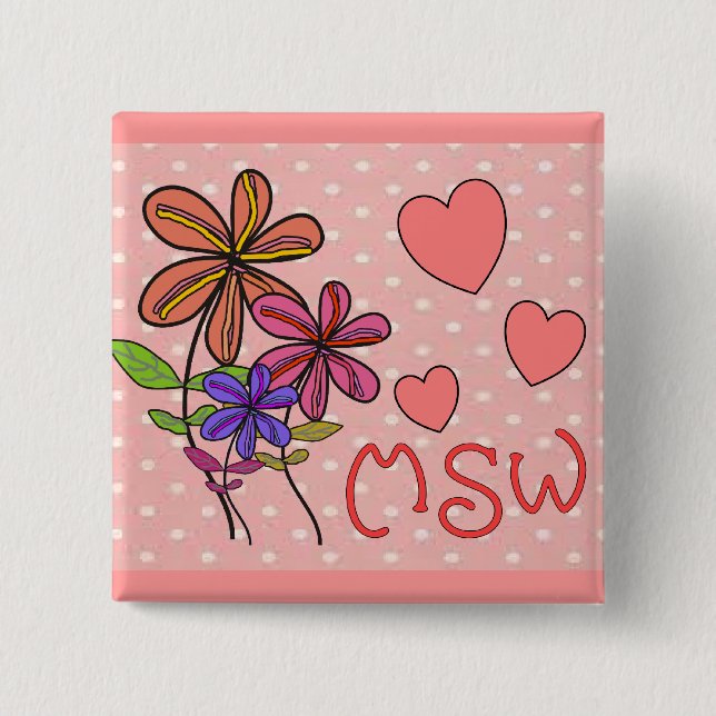 Social Worker Gifts 15 Cm Square Badge (Front)