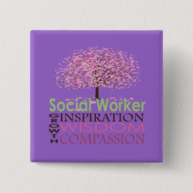 Social Worker Gifts 15 Cm Square Badge (Front)