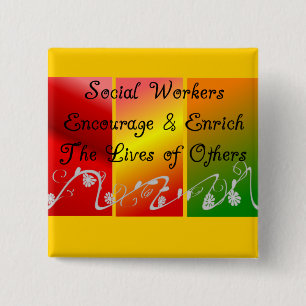 Social Worker Gifts 15 Cm Square Badge