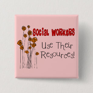 Social Worker Gifts and T-Shirts 15 Cm Square Badge