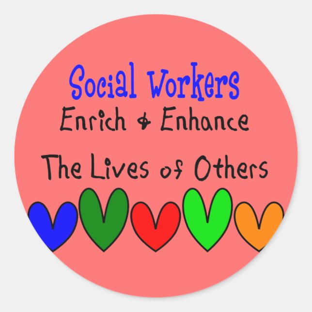 Social Worker Gifts Classic Round Sticker (Front)