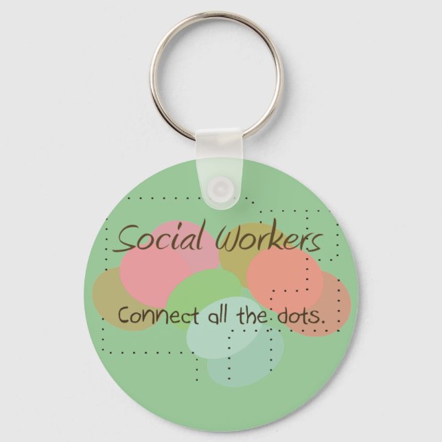 Social Worker Gifts "Connect All The Dots" Key Ring (Front)