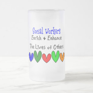 Social Worker Gifts Frosted Glass Beer Mug