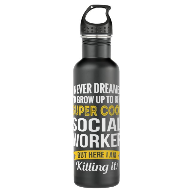 Social Worker Gifts Funny 710 Ml Water Bottle (Front)