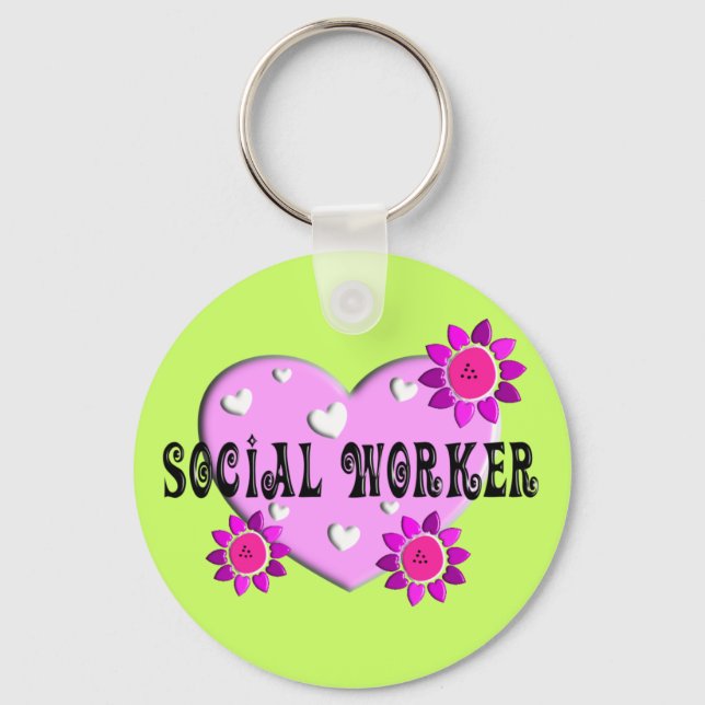 Social Worker Gifts Key Ring (Front)
