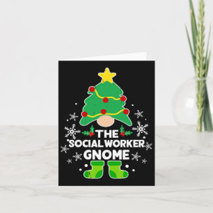 Social Worker Gnome Xmas Family Holiday Christmas  Card