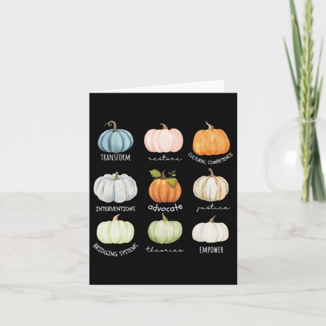 Social Worker Halloween Fall Pumpkin Thanksgiving  Card (Front)