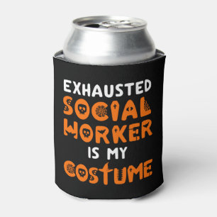 Social Worker Halloween Shirt Funny Social Work Can Cooler