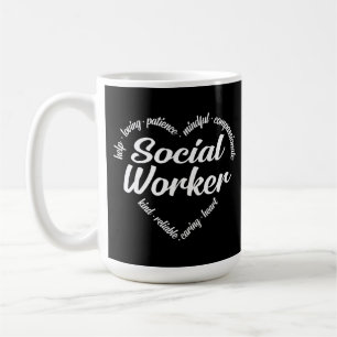 Social Worker Heart Word Cloud Coffee Mug