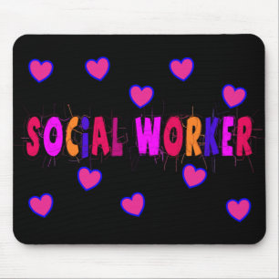 Social Worker HEARTS Mouse Mat