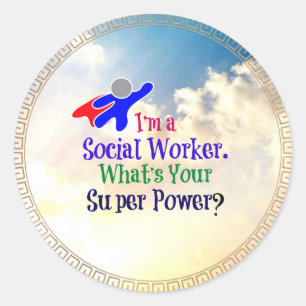 Social Worker Humour Ornament Classic Round Sticker