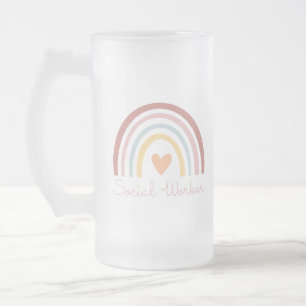 Social Worker II Frosted Glass Beer Mug