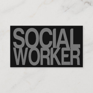 Social Worker in Silver and Black Business Card