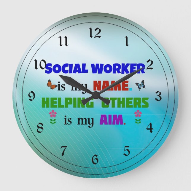 Social Worker is My Name Large Clock (Front)