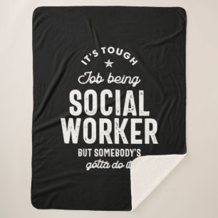 Social Worker Job Title Gift Sherpa Blanket