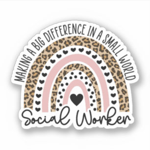 Social Worker Leopard Rainbow, Social Worker Gift