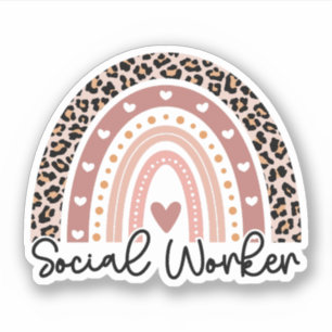 Social Worker Leopard Rainbow, Social Worker Gift