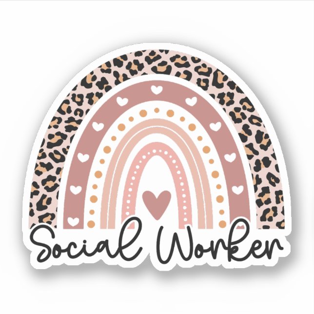 Social Worker Leopard Rainbow, Social Worker Gift (Front)