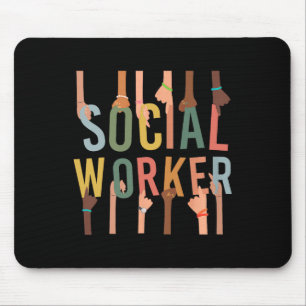 Social Worker Life Funny Social Work Month Black H Mouse Mat