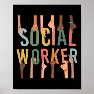 Social Worker Life Funny Social Work Month Black H Poster