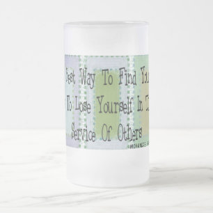Social Worker (Mahandas Gandhi Quote) Frosted Glass Beer Mug