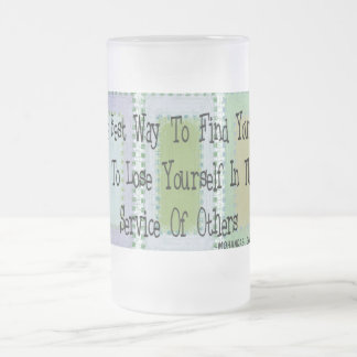 Social Worker (Mahandas Gandhi Quote) Frosted Glass Beer Mug