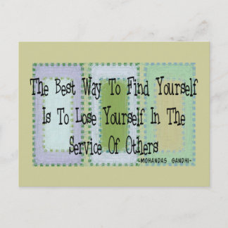 Social Worker (Mahandas Gandhi Quote) Postcard