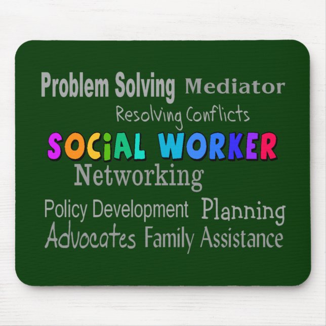 Social Worker Professional Duties Design Mouse Mat (Front)