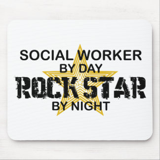 Social Worker Rock Star by Night Mouse Mat