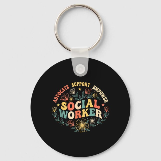Social Worker Social Work Month Funny Work Love Key Ring (Front)