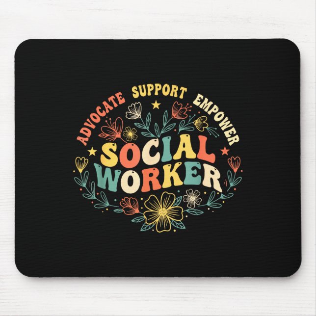Social worker social work month funny work love mouse mat (Front)