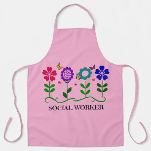 Social Worker, Spring Flowers, Apron