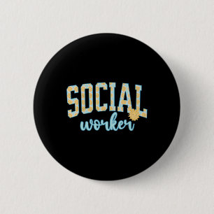 Social Worker Sunshine Summer Vacation Beach Socia 6 Cm Round Badge
