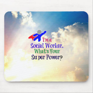 Social Worker Super Hero Mouse Mat