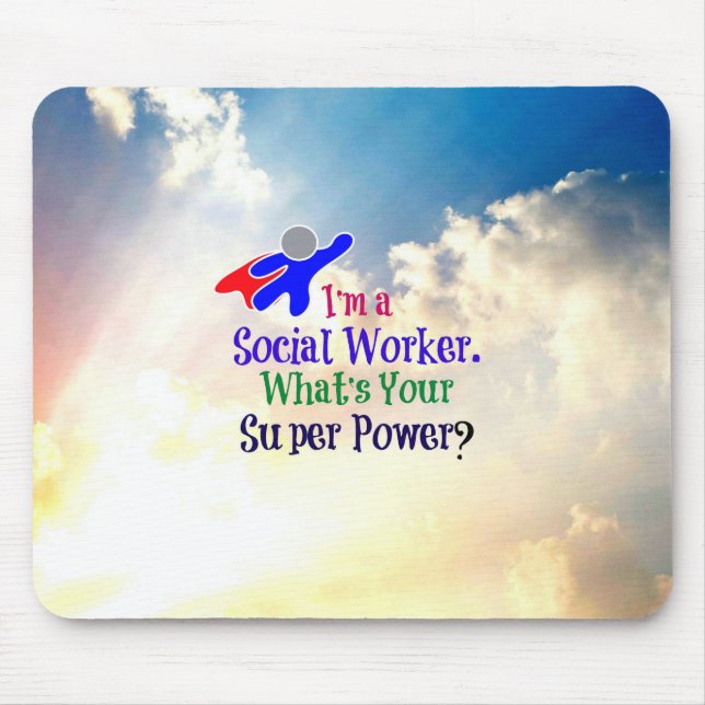 Social Worker Super Hero Mouse Mat (Front)