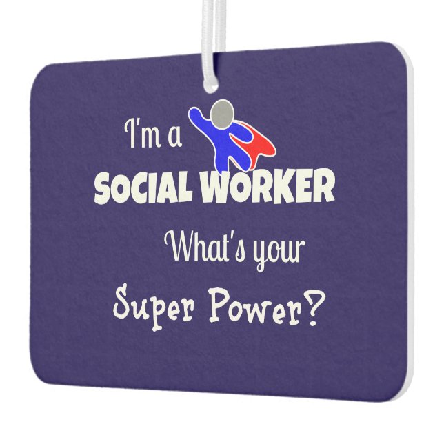 Social Worker Superhero Car Air Freshener (Left)