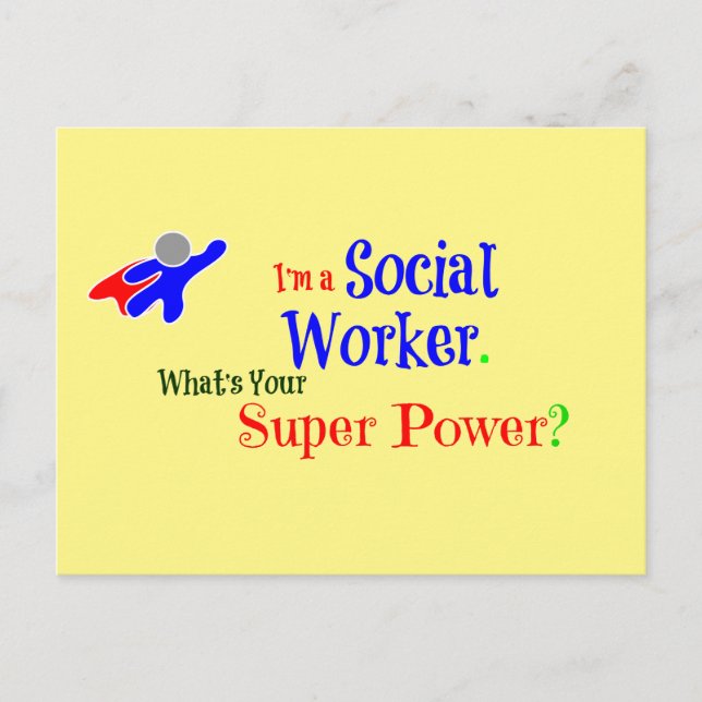 Social Worker Superhero Postcard (Front)
