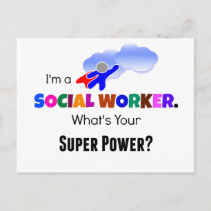 Social Worker Superhero Postcard