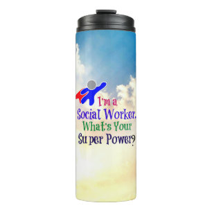 Social Worker Superhero Thermal Tumbler