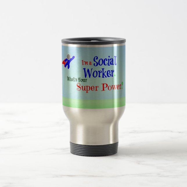 Social Worker Superhero Travel Mug (Center)
