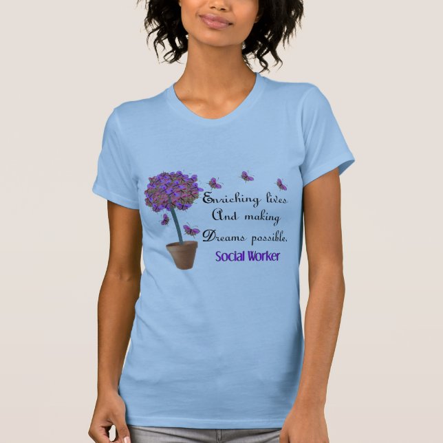 Social Worker T-Shirts With Quote (Front)