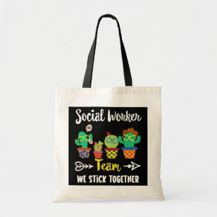 Social worker Team Funny Cactus Crew Social Tote Bag