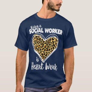 Social Worker Tee Cute Leopard Plaid Gift for