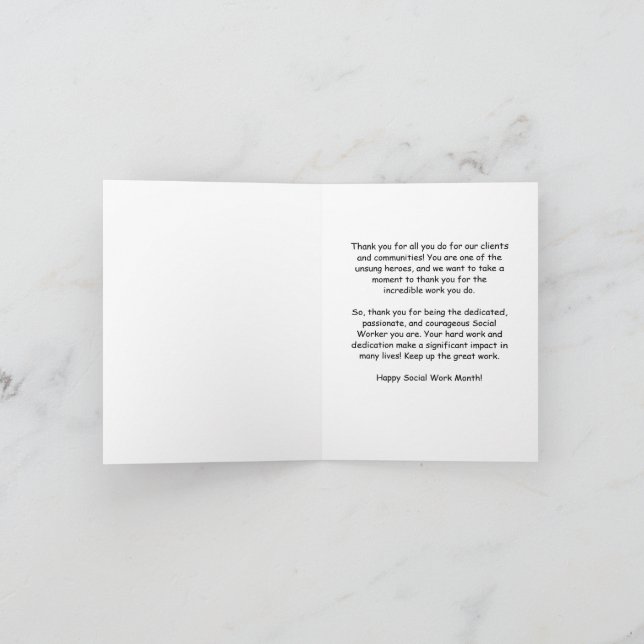 Social Worker Thank You Cards (Inside)