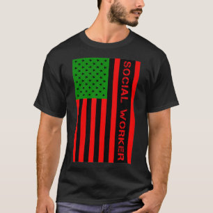 Social Worker UNIA Flag Pan African American T-Shirt