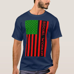 Social Worker UNIA Flag Pan African American T-Shirt