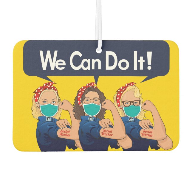 Social Worker "We can do it" Car Air Freshener (Front)