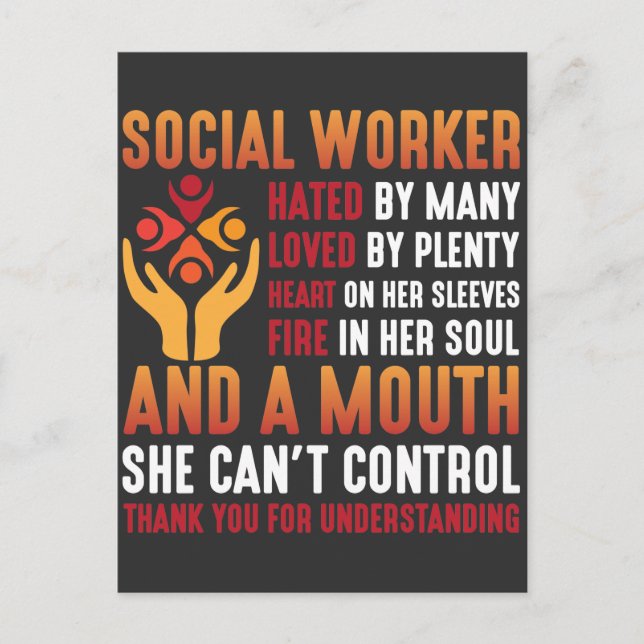 Social Worker Woman Educator Social Working Girl Postcard (Front)