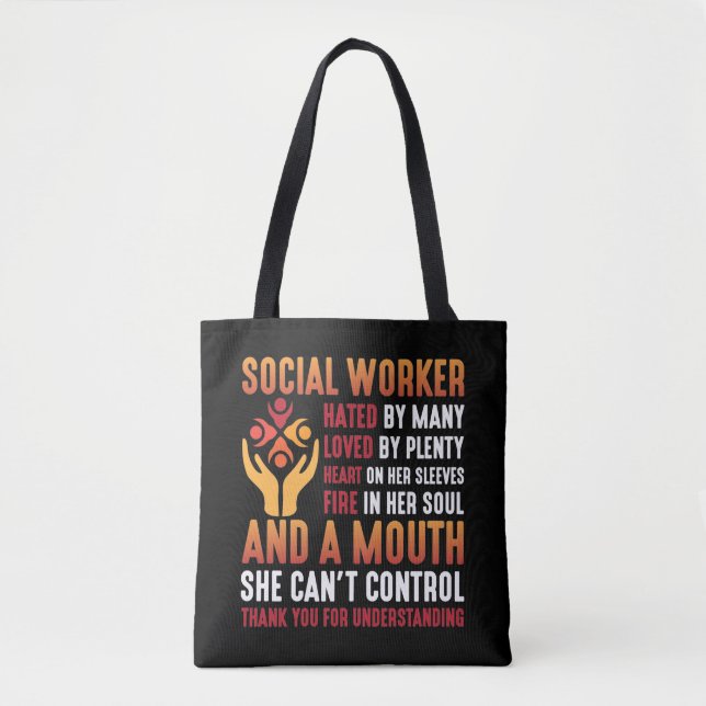 Social Worker Woman Educator Social Working Girl Tote Bag (Front)