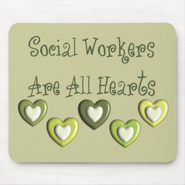 Social Workers Are All Hearts Gifts Mouse Mat (Front)